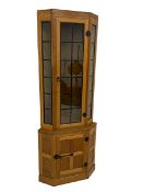 Mouseman - oak floor-standing corner cabinet
