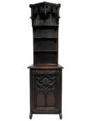 18th century and later Gothic Revival walnut and oak narrow dresser