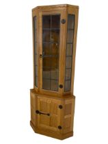 Mouseman - oak floor-standing corner cabinet