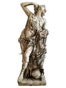 Mid-20th century Classical design cast stone figure of Bacchus or Dionysus