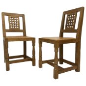 Mouseman - pair of oak dining or side chairs