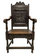 19th century heavily carved oak Wainscot chair
