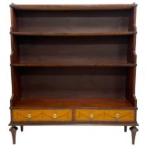 Sheraton Revival - 20th century mahogany waterfall open bookcase