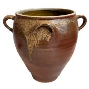 Large three-handled earthenware urn