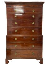 George III mahogany chest-on-chest