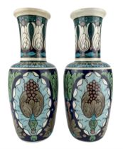 Pair of Burmantofts Faience Anglo-Persian vases