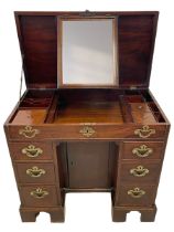 George III mahogany gentleman's kneehole dressing chest