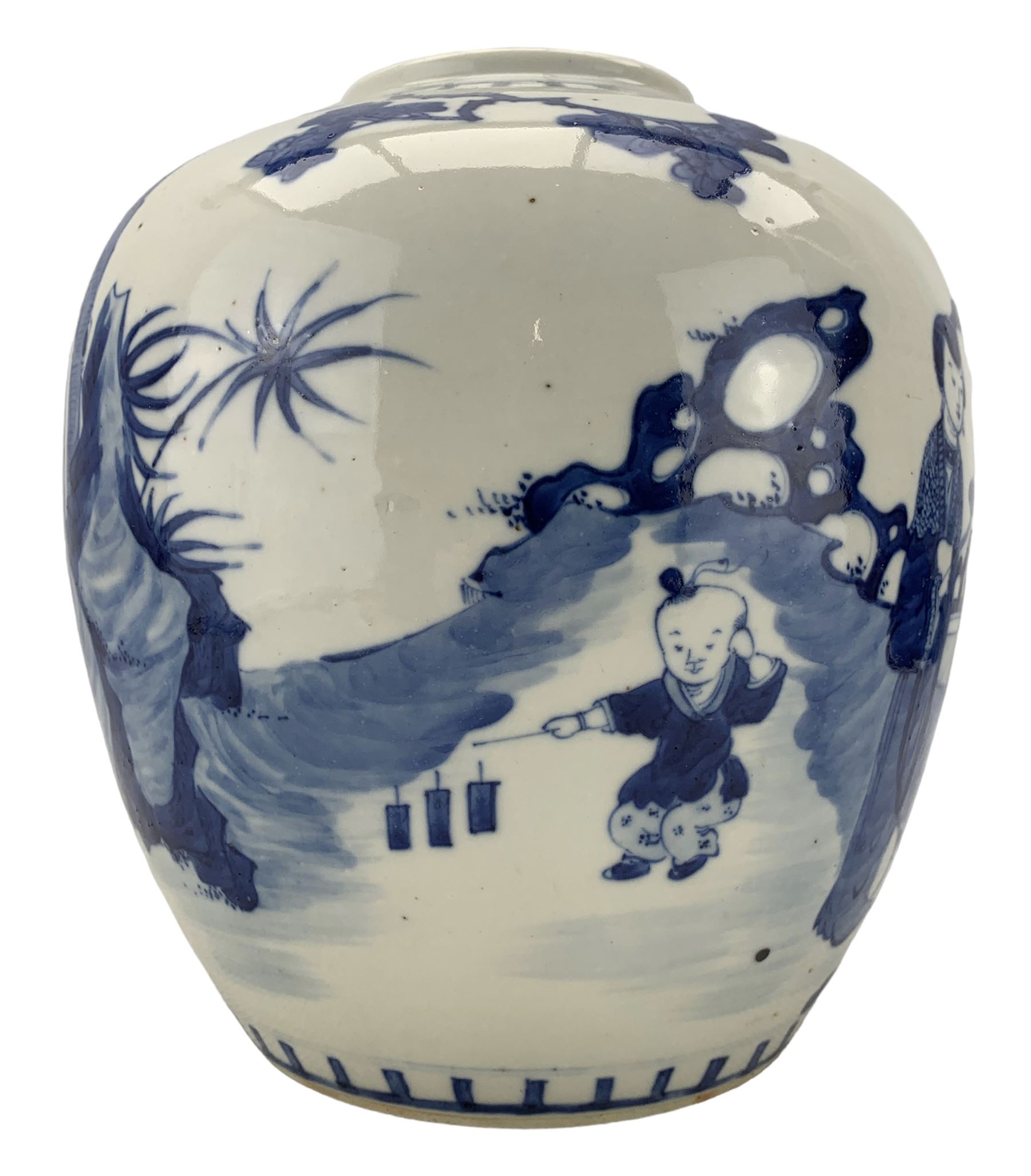 19th century Chinese blue and white ovoid form jar - Image 3 of 6