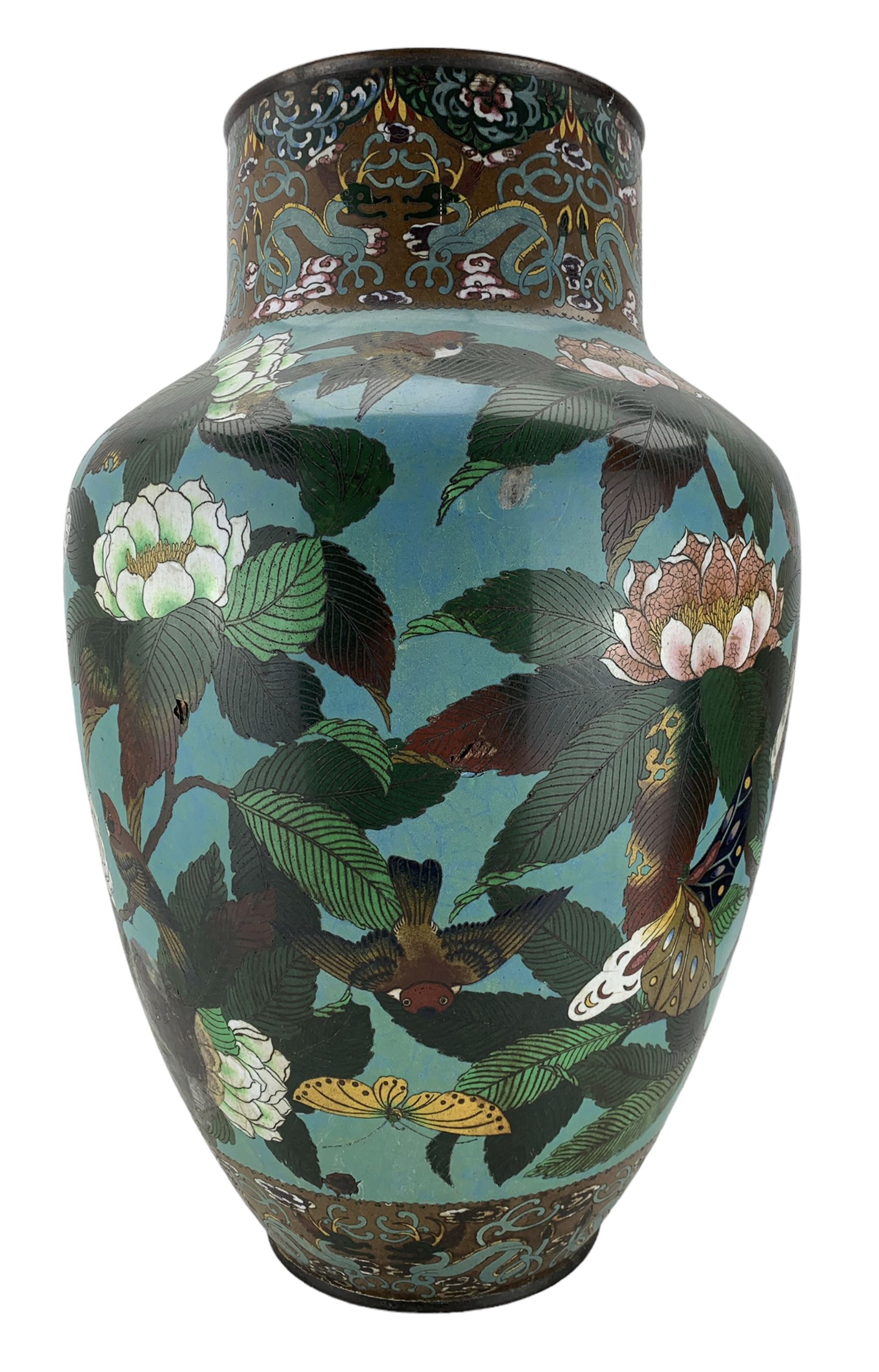 Late 19th century Japanese cloisonne floor vase - Image 2 of 8