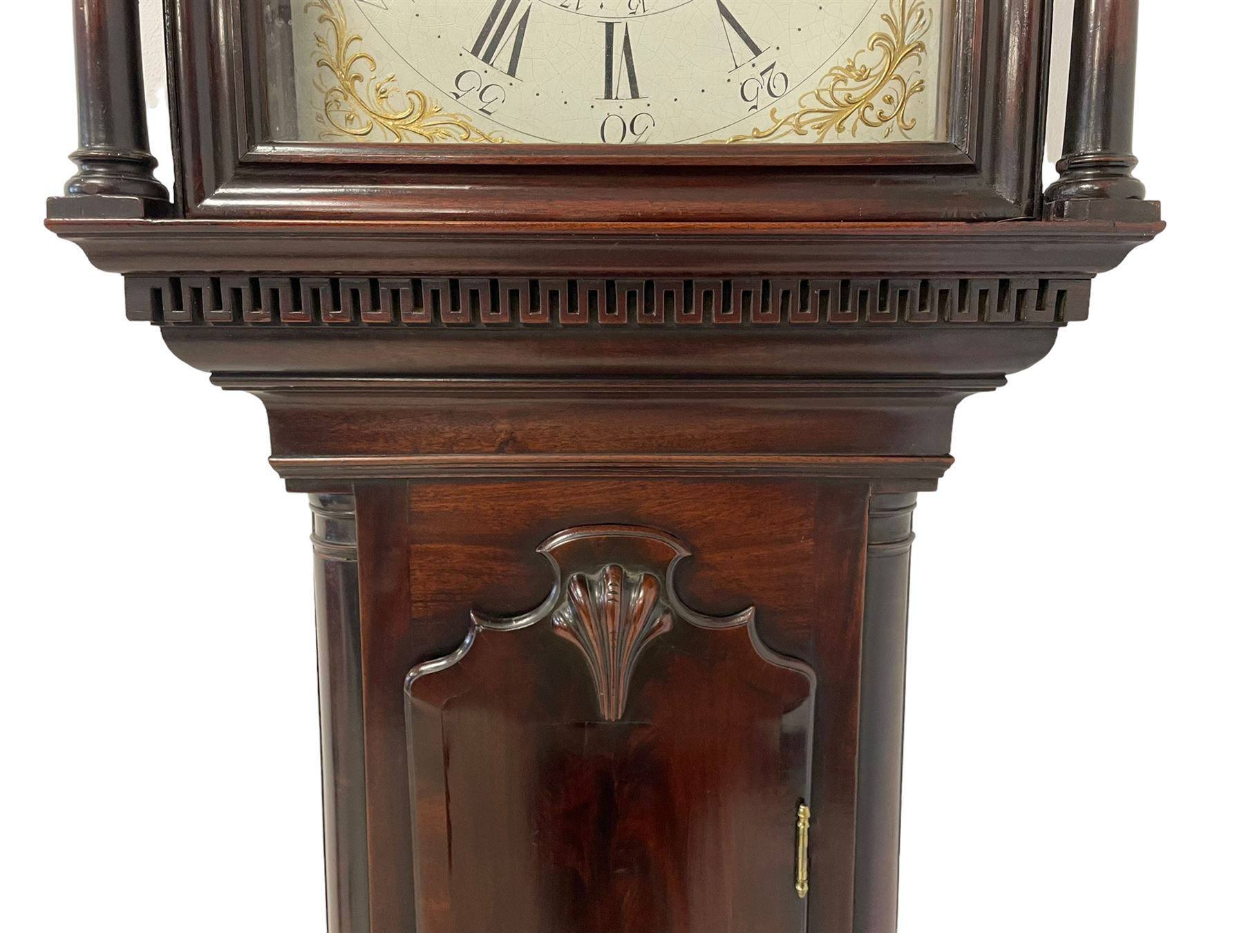 Thomas Lister of Halifax - late 18th century solid mahogany 8-day longcase with painted moon roller - Image 2 of 14