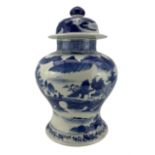 19th century Chinese blue and white vase and cover