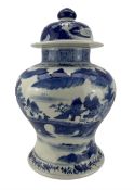 19th century Chinese blue and white vase and cover