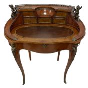 Mid-20th century Louis XV design Kingwood and walnut Bonheur de Jour or writing desk