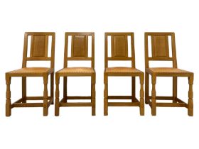 Knightman - set of four oak dining chairs