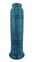 Burmantofts Faience turquoise-glaze grass vase