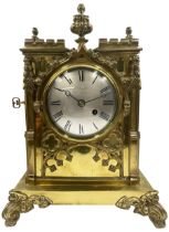 John Knight Saunders of Warminster - mid nineteenth century 8-day fusee bracket clock in a brass go