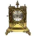 John Knight Saunders of Warminster - mid nineteenth century 8-day fusee bracket clock in a brass go