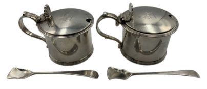 Pair of George V silver mustards