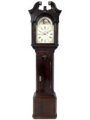 Thomas Lister of Halifax - late 18th century solid mahogany 8-day longcase with painted moon roller