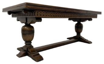 Large Jacobean design refectory dining table