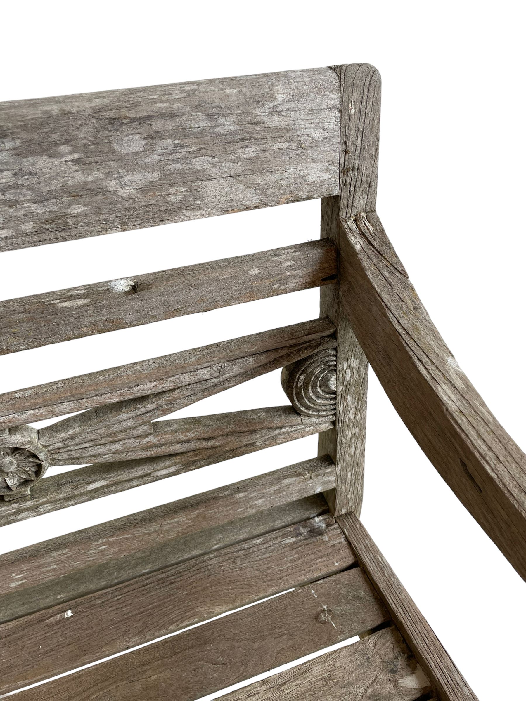 Regency Revival - teak two-seat garden bench - Image 5 of 11