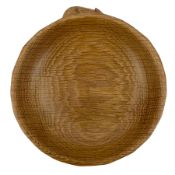 Mouseman - tooled oak nut bowl
