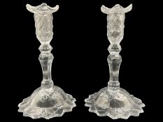 Pair of 19th century cut glass candlesticks