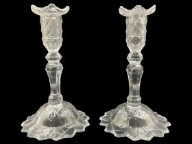 Pair of 19th century cut glass candlesticks