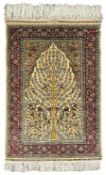 Hereke tree of life design silk rug