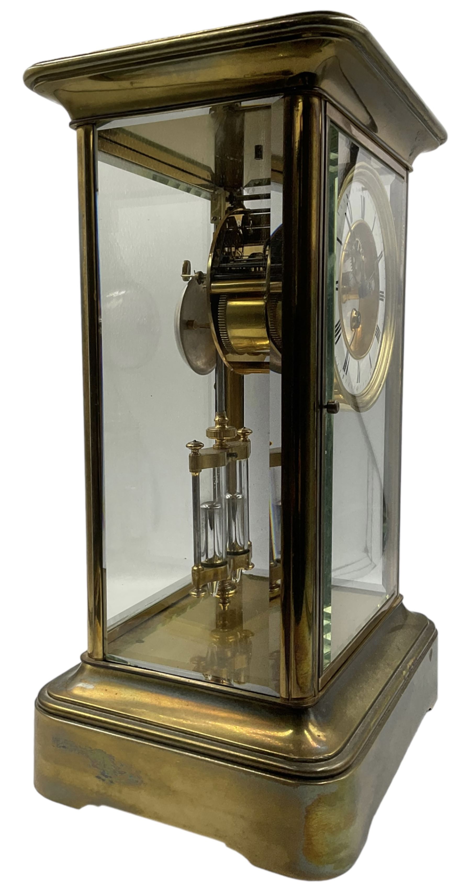 French - late 19th century 8-day four glass clock c 1890 - Image 3 of 9