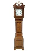 Richard Swaine of Stratford on Avon - 19th century 30-hour oak and mahogany longcase with a painted