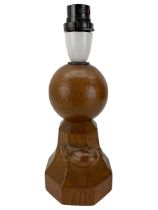 Mouseman - oak table lamp