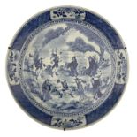 Chinese Qing Dynasty 'Eight Immortals' blue and white charger