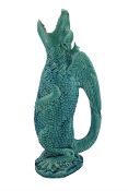 Burmantofts Faience turquoise-glaze Grotesque Dragon ewer