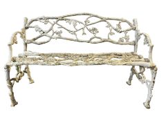 Late 19th to early 20th century cast iron faux bois garden bench