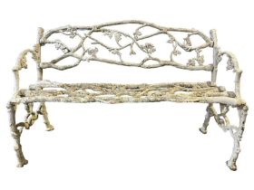 Late 19th to early 20th century cast iron faux bois garden bench