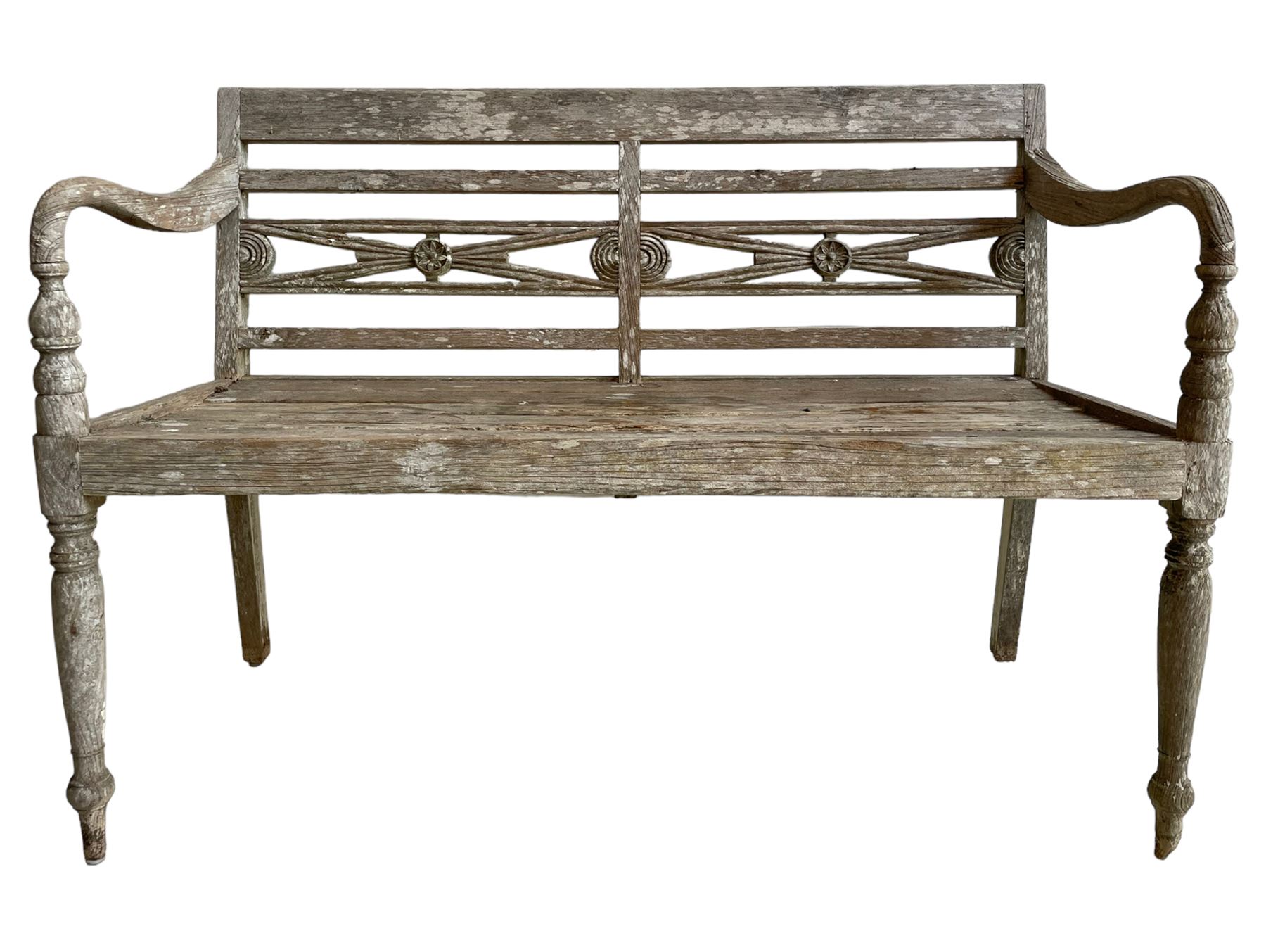 Regency Revival - teak two-seat garden bench