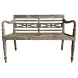 Regency Revival - teak two-seat garden bench