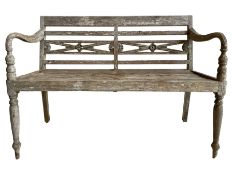 Regency Revival - teak two-seat garden bench