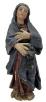 Continental 18th/ 19th century polychrome painted figure of Madonna