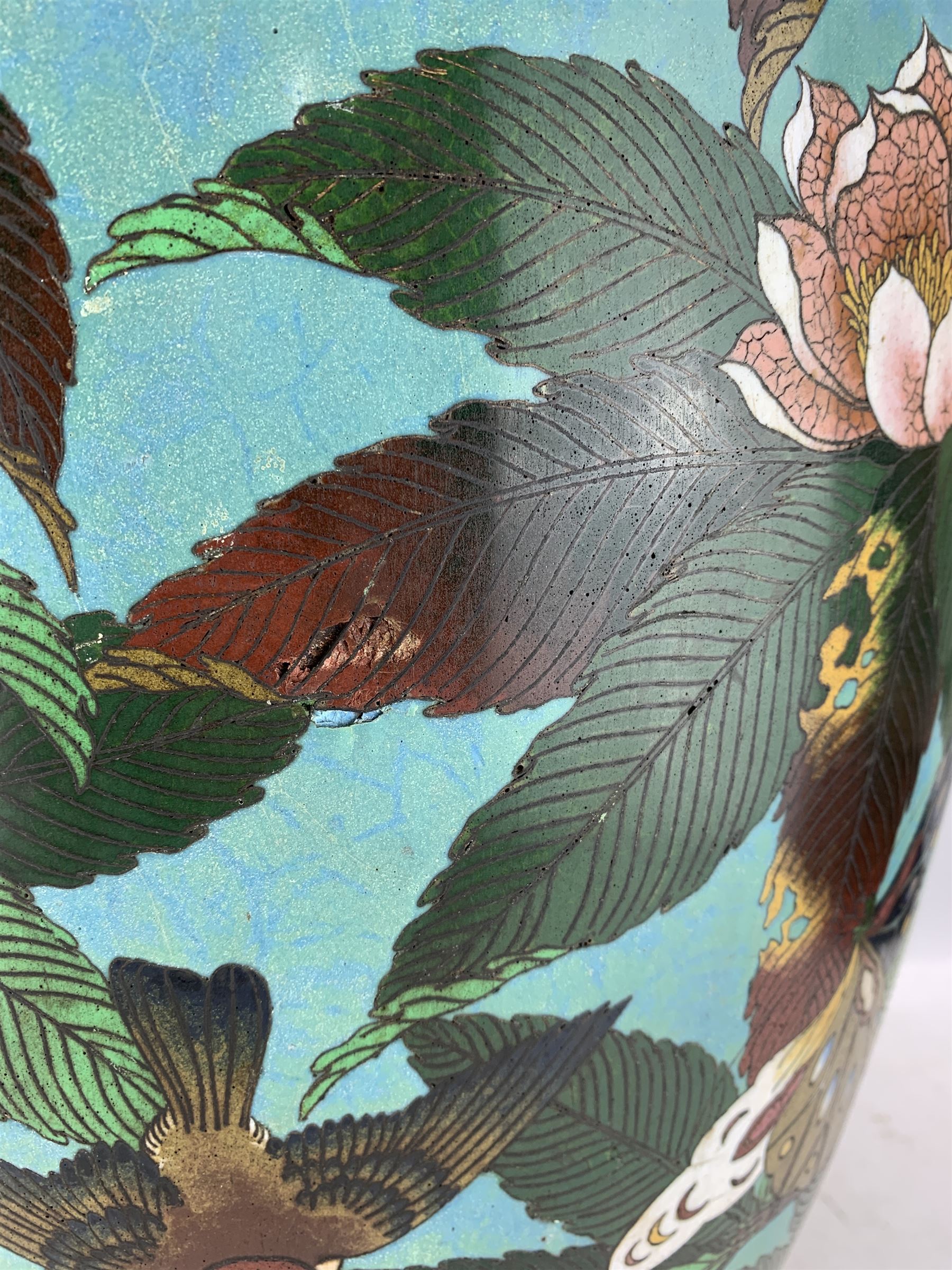 Late 19th century Japanese cloisonne floor vase - Image 7 of 8