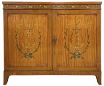 Edwardian satinwood side cabinet