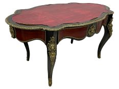 Mid-20th century French Empire design ebonised and mahogany centre table