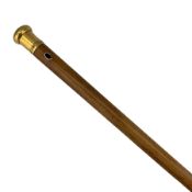 Early 19th century malacca walking cane with silver gilt pommel