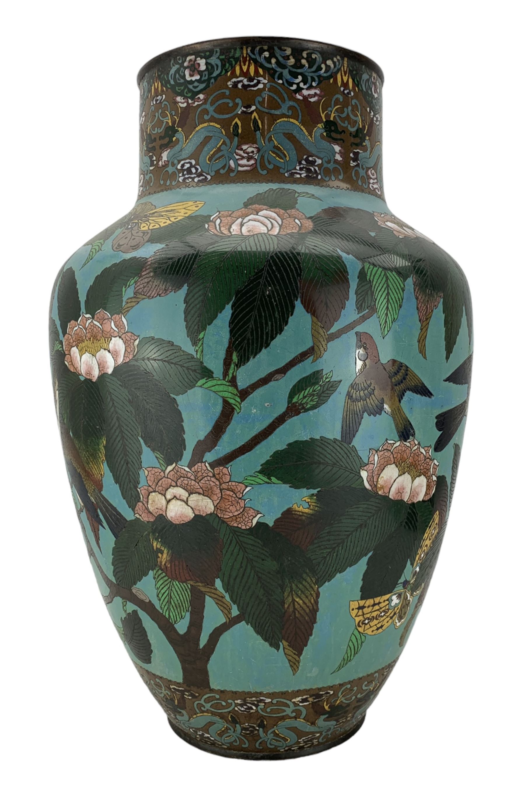 Late 19th century Japanese cloisonne floor vase - Image 6 of 8