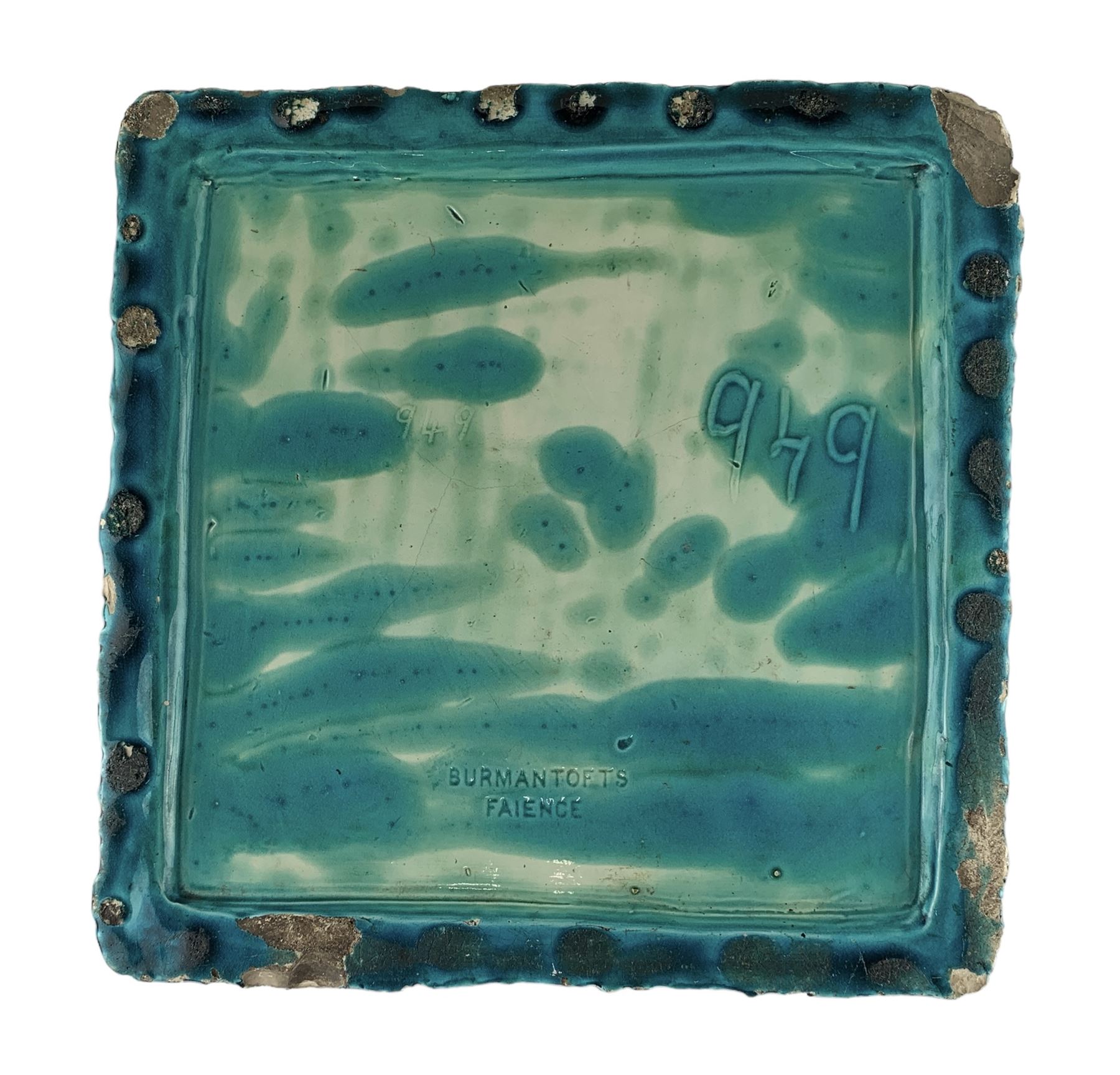 Burmantofts Faience turquoise-glaze stick stand - Image 5 of 5