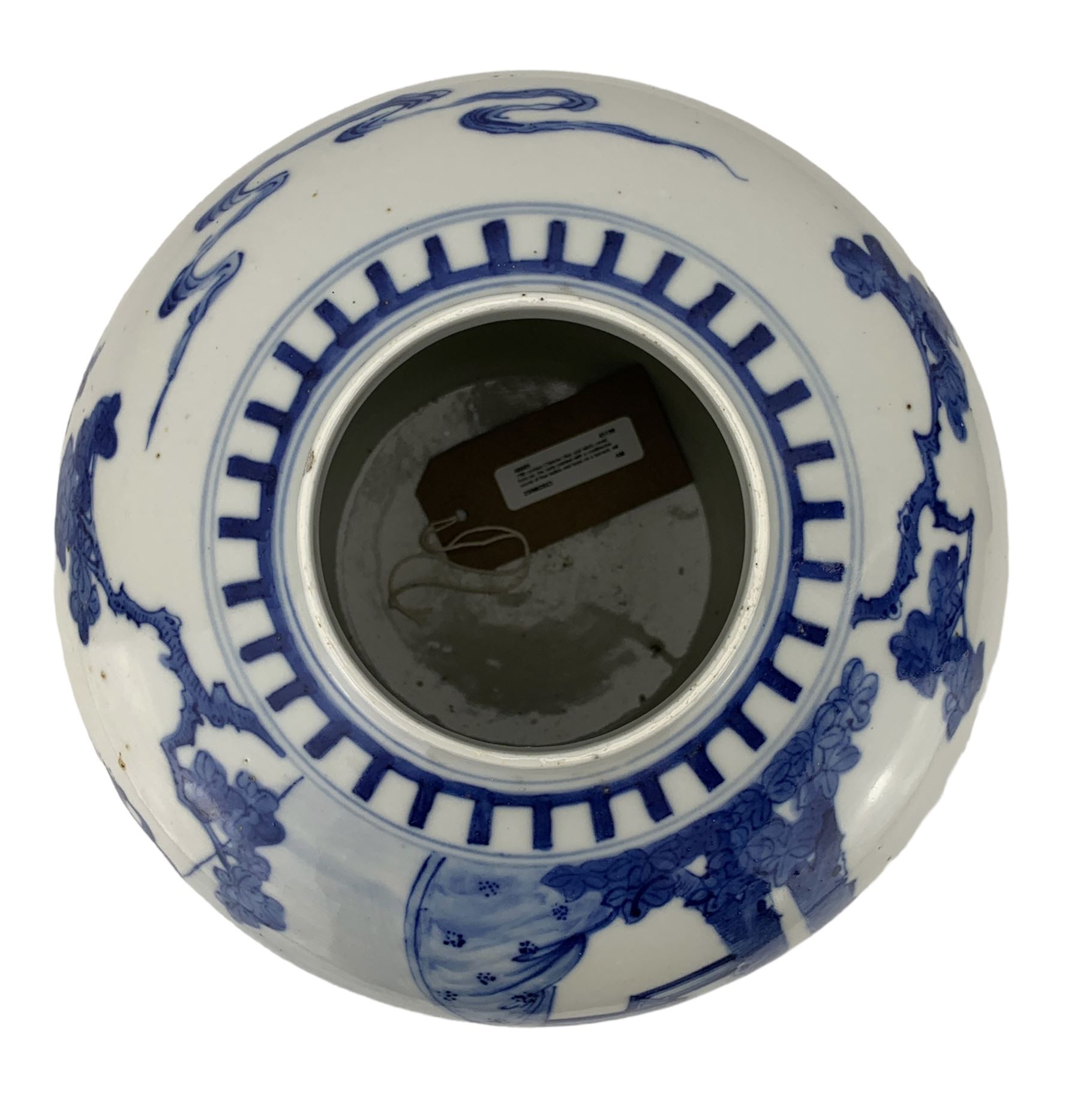 19th century Chinese blue and white ovoid form jar - Image 5 of 6