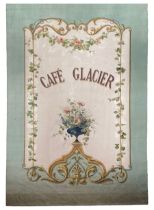 Large 19th/ early 20th century Art Nouveau 'Café Glacier' advertising wall hanging