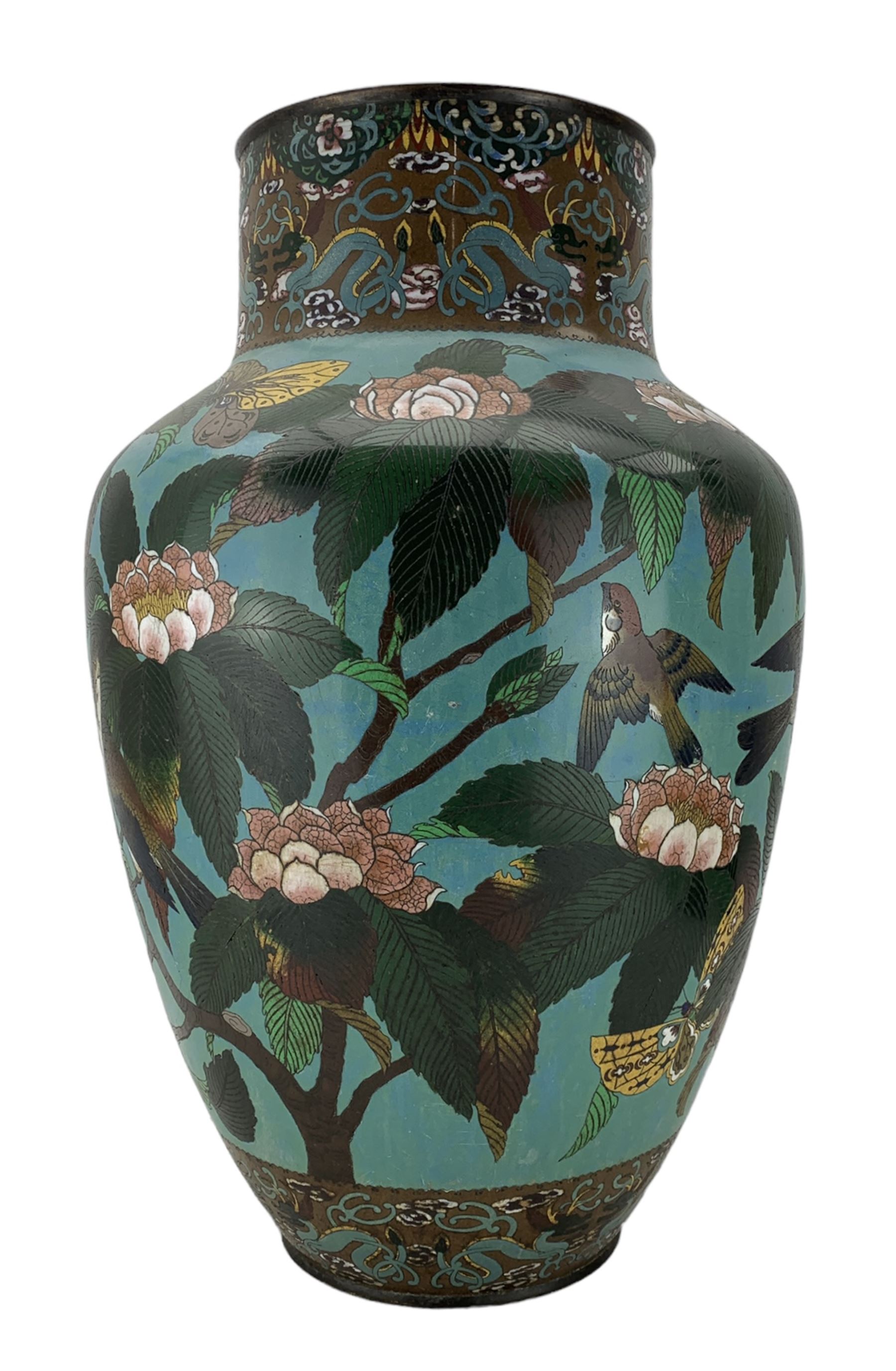 Late 19th century Japanese cloisonne floor vase - Image 5 of 8