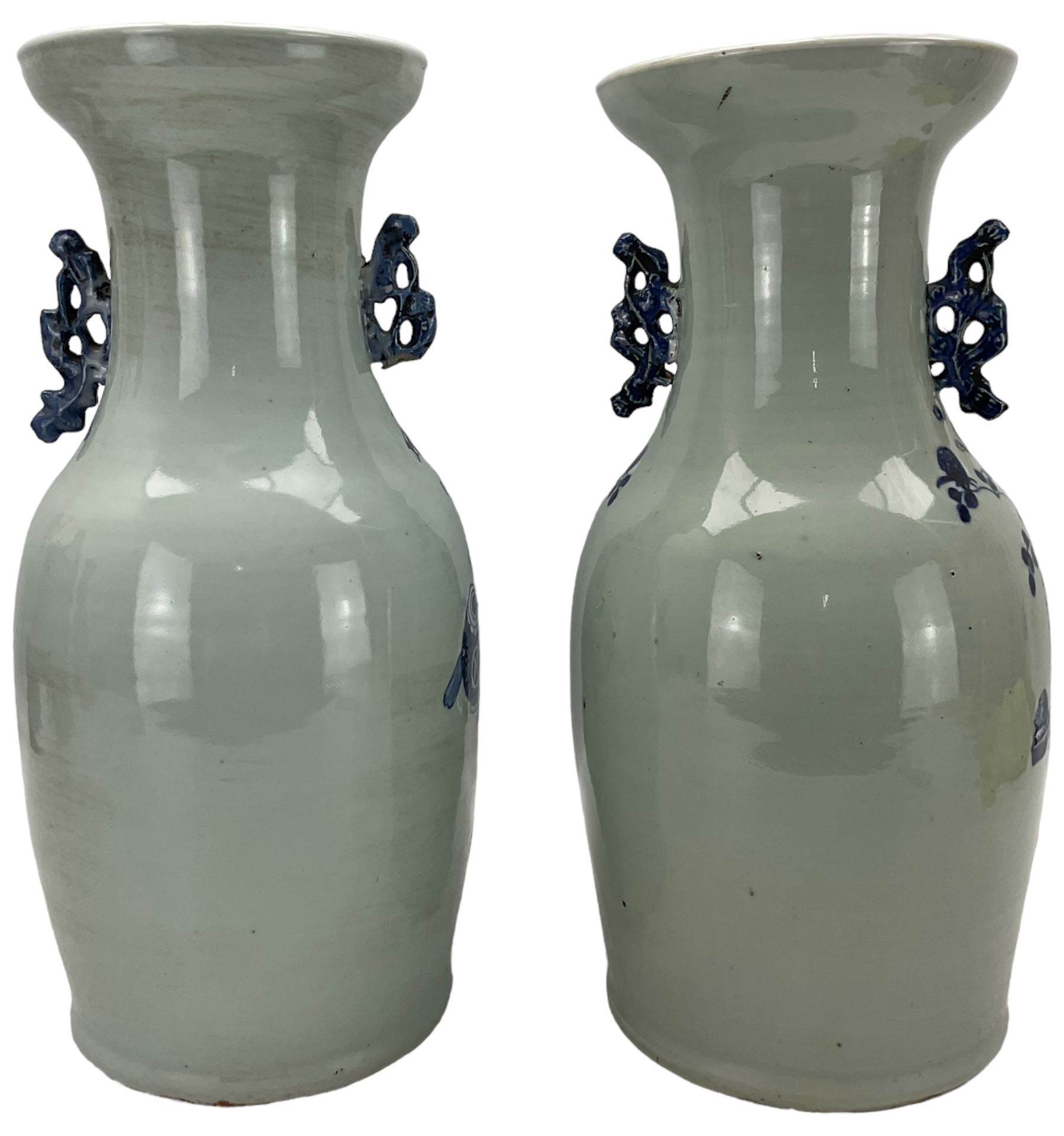 Pair of 18th/ 19th century Chinese twin-handled baluster vases - Image 2 of 8